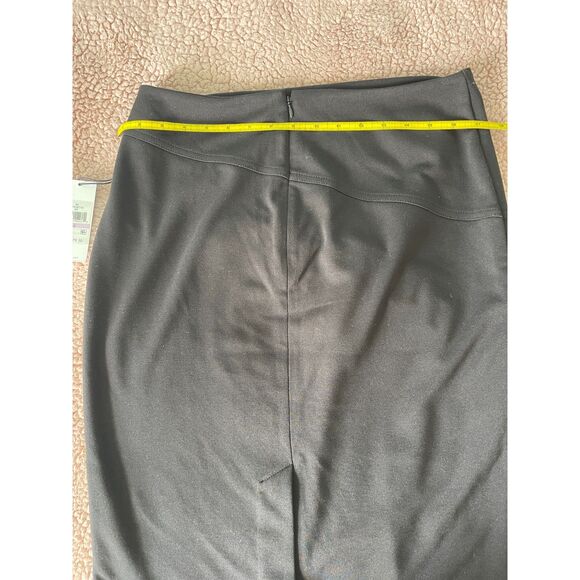Calvin Klein Skirt Women's Sz 6 Blck Faux Wrap Asymmetrical Hem Knit Stretch NWT - Picture 4 of 5